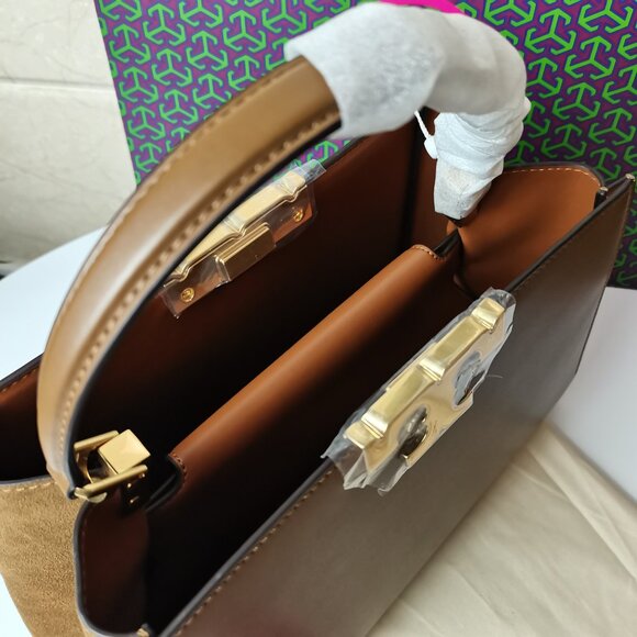 Tory Burch Eleanor Spazzolato Satchel Bag - Picture 13 of 13